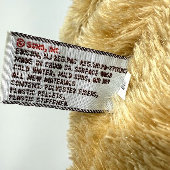 GUND Plush Dog #45544 Tan Stuffed Animal w/ Denim Overalls Exclusive Edition 15" - Picture 7 of 10